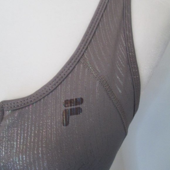 Fila Gray Hook Closure Zip Front Racer Back Sports Bra Size XS - Picture 8 of 9